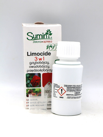 Limocide 3w1 na choroby i szkodniki – mączniak, szara pleśń, rdza, przędziorki, szpeciele, mszyce – 100 ml Sumin