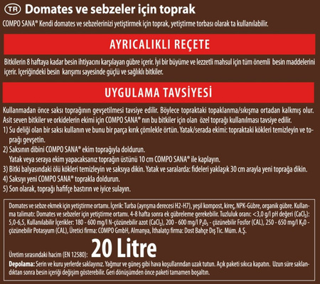 Podłoże do pomidorów i warzyw – ziemia z nawozem NPK – 20 l Compo