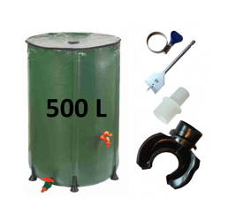 Beczka Na Deszczówkę Z Przyłączem Rynnowym – Składana – 500 l RAMP