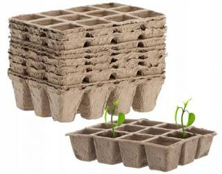 Paletka Doniczek Torfowych 12 komórek – 10 szt.