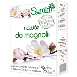 Nawóz do magnolii przeciw żółknięciu liści (chloroza) – wspiera kwitnienie i zwiększa odporność na mróz – 1 kg Sumin