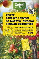 Żółte tablice lepowe na szkodniki – ziemiórki, mszyce, mączliki – 5 szt. Target