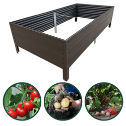 Warzywniak – podwyższona grządka – brąz GPPS – Vegano – 150 x 75 x 30 cm