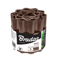 Obrzeże Trawnikowe Faliste BRĄZOWE – 10 cm x 9 m Bradas