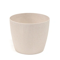 Osłonka Doniczka Ø260 mm Magnolia Eco Wood Jumper – Biała – Lamela