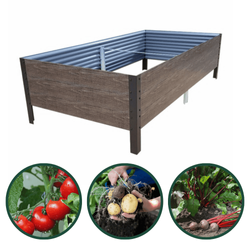Warzywniak – podwyższona grządka – brąz GPPS – Vegano – 150 x 75 x 30 cm