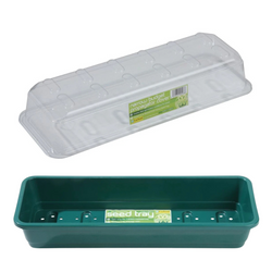 Zestaw: Wąska pokrywka do tacy wysiewowej + Wąska taca do wysiewu z otworami– 37x13,5 cm - Garland