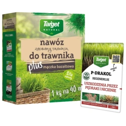 P-drakol regeneruje trawnik – 20 g Target + Nawóz zadbany trawnik z mączką bazaltową – 1 kg Target (ZESTAW)