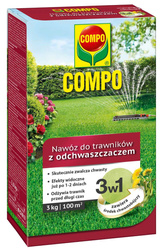 Nawóz 3w1 do trawników z odchwaszczaczem – na trawnik z chwastami – 3 kg Compo