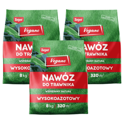 Nawóz do trawnika wiosenny i letni – wysokoazotowy – 24 kg (3 x 8 kg) Vegano