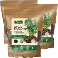 Żywe podłoże do monstery, filodendronów i roślin tropikalnych z dodatkiem Wermihumusu Vegano - 15 l (3 x 5 l)