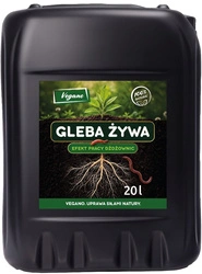 Gleba Żywa (efekt pracy dżdżownic) wermikompost w płynie do warzyw, owoców, trawnika i roślin ozdobnych – 20 l Vegano