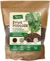 Żywe podłoże do monstery, filodendronów i roślin tropikalnych z dodatkiem Wermihumusu Vegano - 5 l 