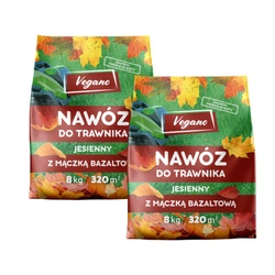Jesienny nawóz do trawnika z mączką bazaltową – 16 kg (2x8 kg) Vegano