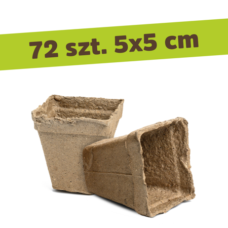 Doniczki Torfowe Kwadratowe 5x5 cm – 72 szt.