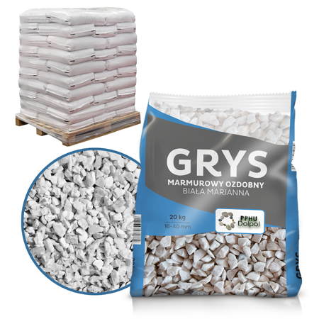 Grys Marmurowy Biały – 10-16 mm – 50 x 20 kg Dolpol