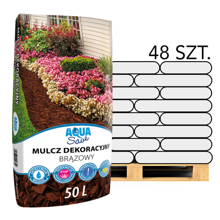 Mulcz Dekoracyjny Aqua Save – Brązowy – Paleta 48x50 l Agaris