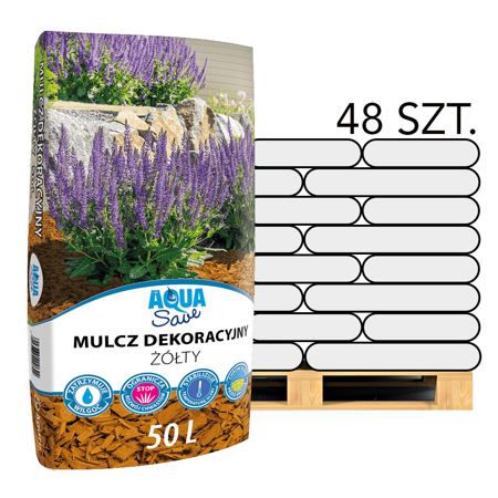 Mulcz Dekoracyjny Aqua Save – Żółty – Paleta 48x50 l Agaris