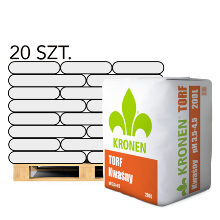 Torf Kwaśny pH 3,5-4,5 – Paleta 20x200 l Kronen