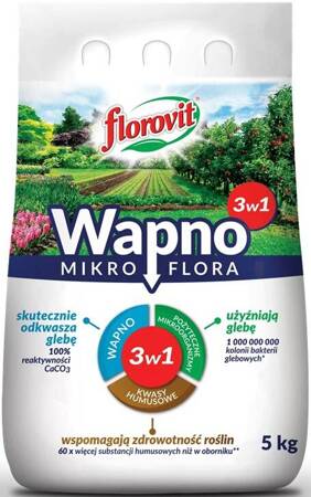 Wapno Mikroflora 3w1 - Do Poprawy Jakości Gleby – 5 kg Florovit